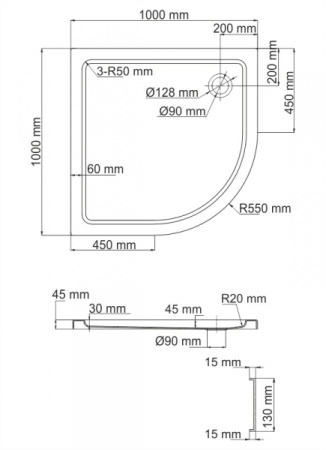 Душевой поддон (100х100) WasserKRAFT Isen 26T23