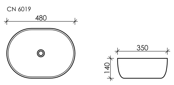 Раковина накладная (48х35) Ceramica Nova ELEMENT CN6019