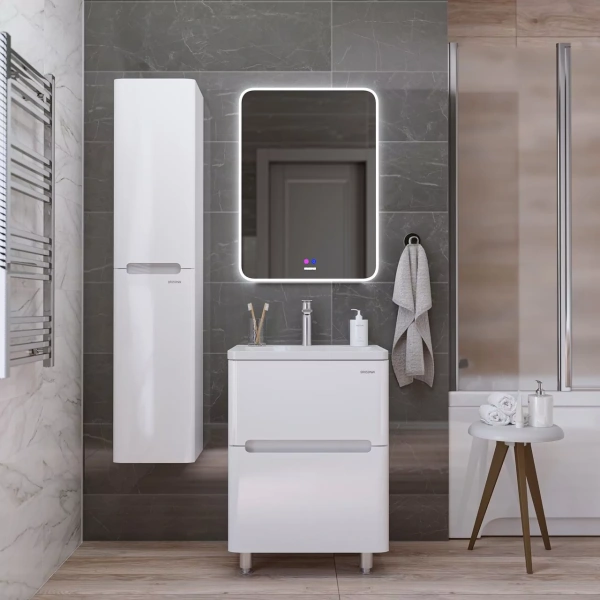 Тумба напольная Grossman АДЕЛЬ-НОРМА-60 см 106039 с 2-я ящ, белая