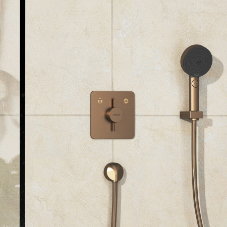 Смеситель для ванны на 2 потребителя Hansgrohe DuoTurn Q 75414140 шлифованная бронза
