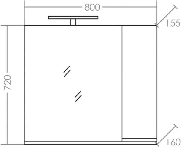 Зеркальный шкаф СанТа Марс 80 700284