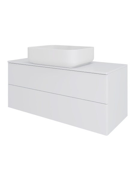 Тумба с раковиной подвесная 100 см, Orange Otto Ot-100TuMDF+B05-500W белый глянец