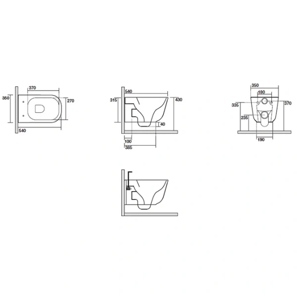 Унитаз подвесной безободковый Kerasan Tribeca 511481 без сиденья, фундук матовый