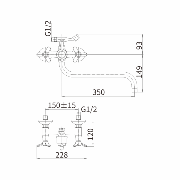 Смеситель для ванны FASHUN  A2612-3