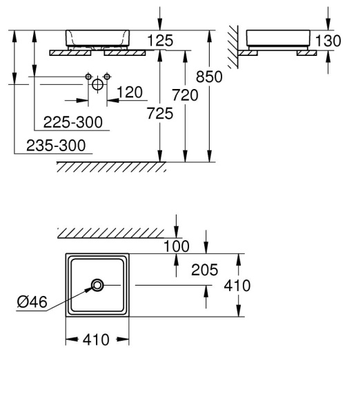 Раковина накладная (41x41) Grohe Cube Ceramic 39482 00H (3948200H) Раковина накладная (41x41) Grohe Cube Ceramic 39482 00H (3948200H)
