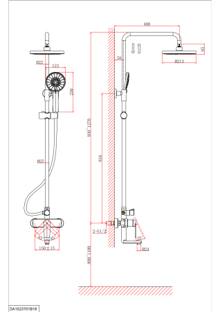 Душевая система D&K Bayern.Fürth DA1523705B18