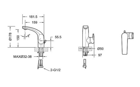 Смеситель для раковины Bravat Nizza F1353387CP-RUS