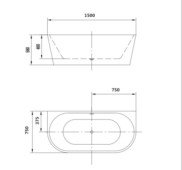 Акриловая ванна (150х75) Art&Max AM-206-1500-750 Акриловая ванна (150х75) Art&Max AM-206-1500-750