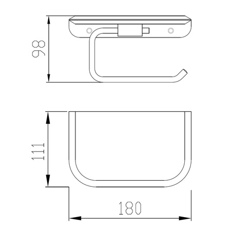 Бумагодержатель с полкой для телефона ABBER Nord AA1530 хром