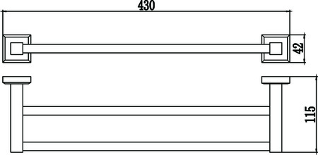 Держатель для полотенец прямой 2-ой 40 см Savol 95 S-409548