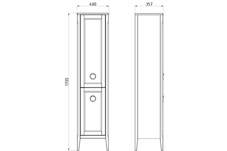 Пенал ASB-Woodline Рома 40 10861 (круглая)