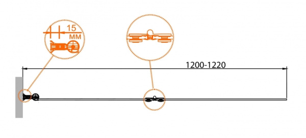Шторка для ванны Cezares ROYAL PALACE-A-V-21-120/145-CP-G