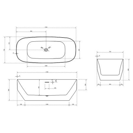 Ванна акриловая Vincea (170х75) VBT-630