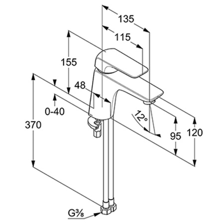 Смеситель для раковины Kludi Ameo 412760575