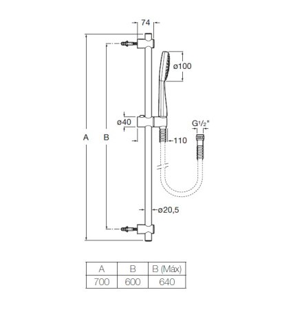 Душевой гарнтиур Roca Stella 100/1F 5B9D03C00