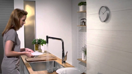 Смеситель для кухни с выдвижным изливом HANSGROHE Metris 14820000