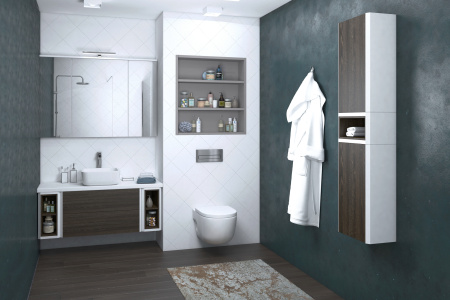 Шкаф подвесной Aquaton Брук 1A202503BCDF0 дуб латте