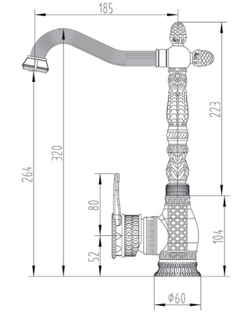 Cмеситель для кухни Zorg A 422 K-BR