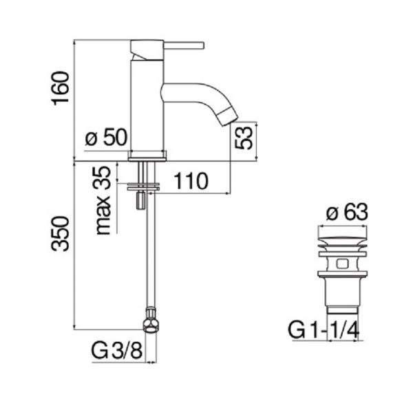 Смеситель для раковины Nobili Live LV00118/2BM Смеситель для раковины Nobili Live LV00118/2BM