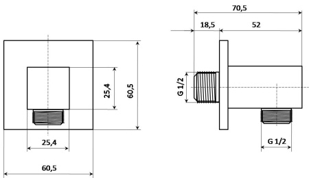Подключение для шланга Kerama Marazzi Fioretto AC50CR503PQKM