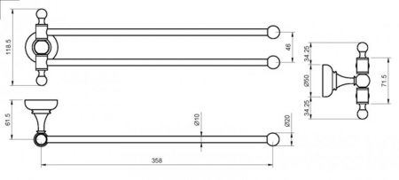 Полотенцедержатель Cezares Aphrodite APHRODITE-TD09-02-Sw