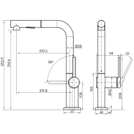 Смеситель для кухни Paulmark Neo Ne214419-G