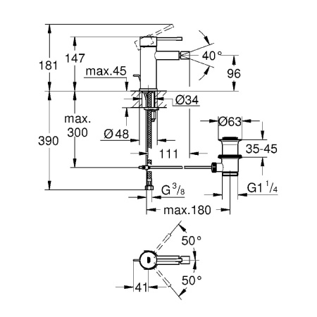 Смеситель для биде Grohe Essence 24178001