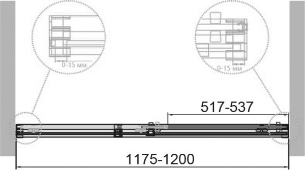 Душевая дверь (120х195) CEZARES DUET SOFT-M DUET SOFT-M-BF-1-120-C-Cr
