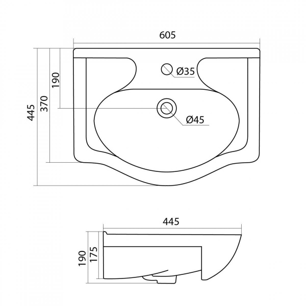 Раковина встраиваемая Onika Селигер 60 1WH110268
