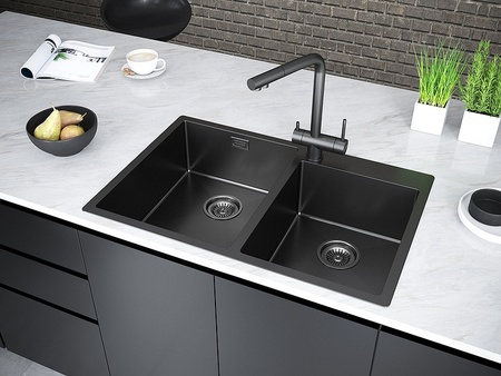 Кухонная мойка Paulmark Berman PM517851-GM вороненая сталь
