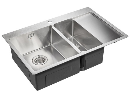 Кухонная мойка Paulmark Union PM537851-BSL брашированная нерж. сталь левая