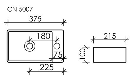 Раковина подвесная (37,5х21,5) Sancos  Element CN5007