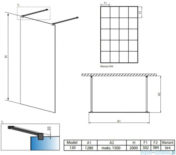 Душевая перегородка Radaway Modo New Black I Factory 388134-54-57