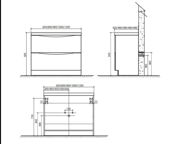 Тумба для раковины BelBagno Ancona-N ANCONA-N-1000-2C-SO-TL