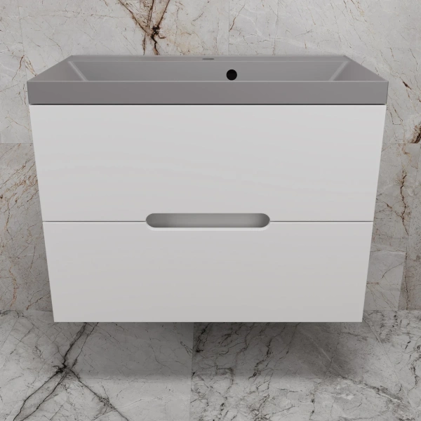 Тумба подвесная без раковины 80 см Style Line Матис ЛС-00002446 белый матовый