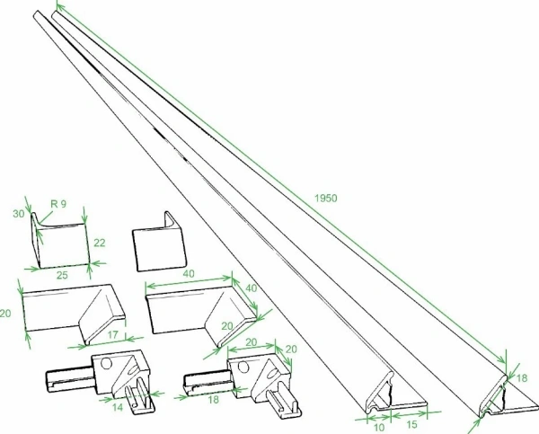 Бордюр декоративный для ванн и поддонов Aquatek 195 см DEKOR-0000001, белый глянцевый, комплект