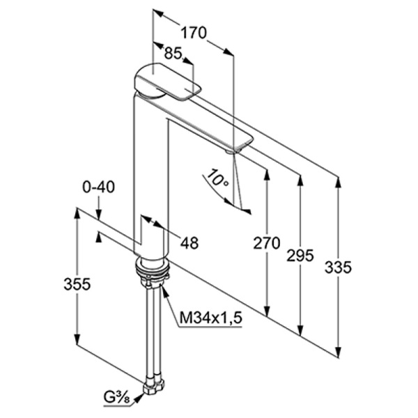 Смеситель для раковины Kludi Ameo 412980575