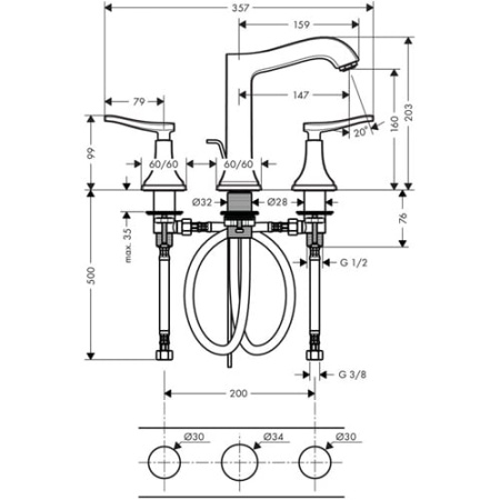 Смеситель для раковины Hansgrohe Metropol 31331090