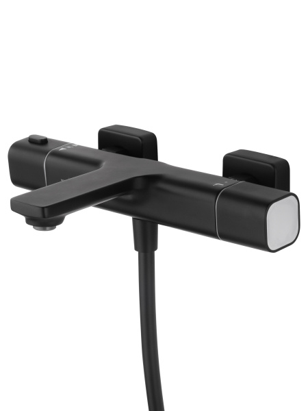 Смеситель для ванны с душем и термостатом WONZON & WOGHAND SOLID, черный матовый WW-C2011-A-MB