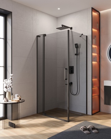 Душевой уголок (100х80) CEZARES SLIDER SLIDER-AH-1-80-100/110-GRIGIO-NERO