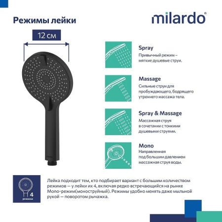 Ручной душ Milardo Rora 4F ROR4FBRM18