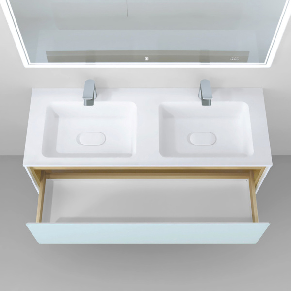 Тумба под раковину Jorno Glass 120  Gla.01.122/P/W