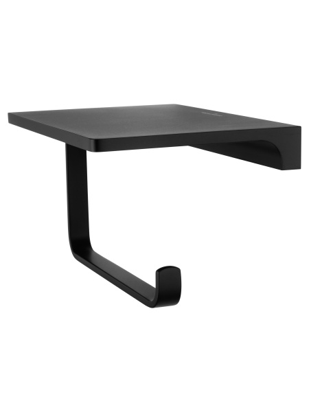 Держатель для туалетной бумаги с полкой WONZON & WOGHAND ECLIPSE, черный WW-9126-BL