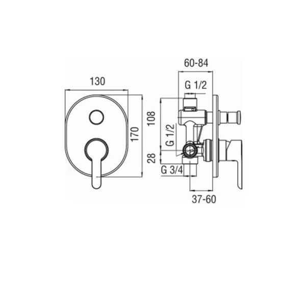 Смеситель для ванны NOBILI ABC AB87100CR
