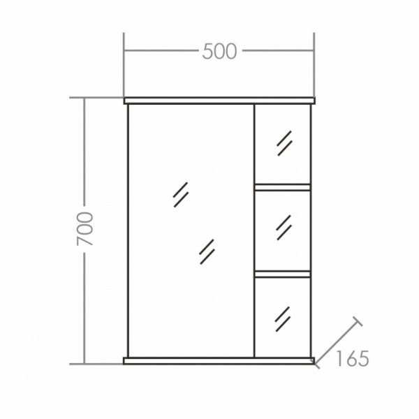 Зеркальный шкаф (50х70)  СаНта Ника 50 101084
