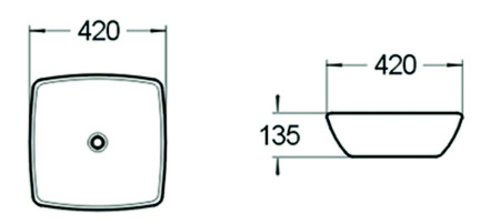 Раковина накладная (42х42) SantiLine SL-1044