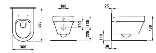 Биде напольное Laufen Form 8.3067.1.000.304.1