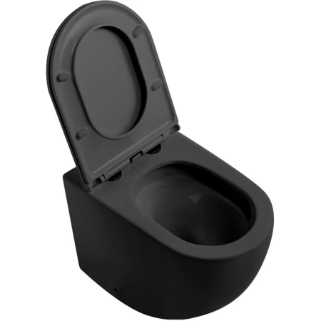 Унитаз ABBER Bequem AC1111TMB приставной черный матовый, безободковый