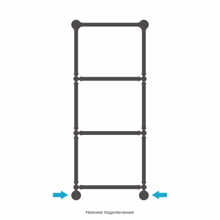 Полотенцесушитель Водяной Сунержа Ренессанс 1386 (126х50) Темный Титан Муар 15-0281-1250