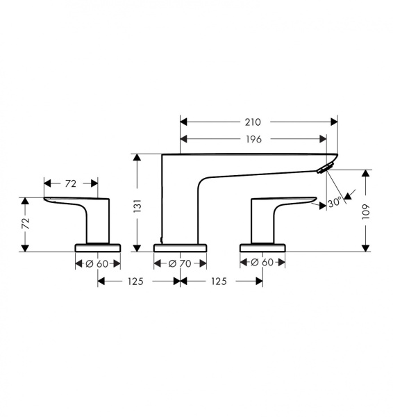 Смеситель на борт ванны Hansgrohe Talis E 71747000